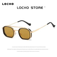 LOCHO New Square Retro Metal Double-Beam Sunglasses, unique design, infinite charm, trendy, summer s