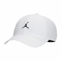 【NIKE 耐吉】帽子 Jordan Club 男女款 白 黑 基本款 可調式 老帽 棒球帽 喬丹 鴨舌帽(FD5185-100)