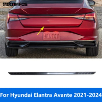Car Accessories For Hyundai Elantra Avante 2021 2022 2023 2024 Carbon Fiber Rear Trunk Lid Tail Door Boot Handle Strip Trim