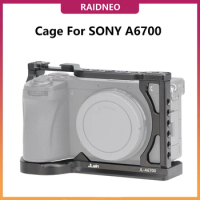 A6700 Camera Cage for Sony A6700 Accessory Vlog Case Handheld Bracket Cold Shoe Mic LED Light Mount Video Rig with Top Handle