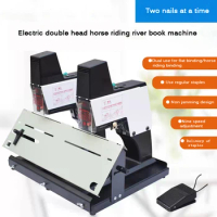 1600W Electric Double Head Flat Binding Horse Riding Stapler A3 Middle Seam Staples Horse Riding Nail Binding Machine ST105G