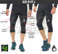 Celana Legging 3/4 LS Baselayer Leging Manset Olahraga Gym Training