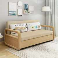實木沙發床多功能1.5米可折疊客廳雙人儲物1.8北歐小戶型沙發兩用【年終特惠】