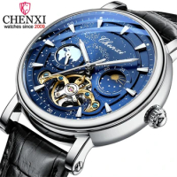 CHENXI 8872 Business Man Tourbillon Automatic Mechanical Watch Men Moon Phase Wristwatch Fashion Luxury Luminous Clock 2023