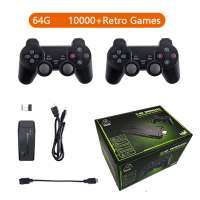 Boyhom Wireless Video Game Console 4K HD Display on Projector Monitor Classic R 10000 Games Double Controller Player