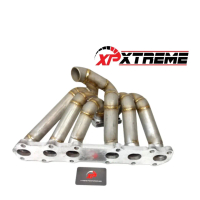 TURBO HEADER BANANA TOYOTA 2JZ GTE NON VVTI  TOP MOUNT TURBO T4 TWIN SCROLL