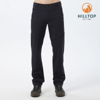 【Hilltop 山頂鳥】Hilltop Outdoor 男款超潑水彈性保暖長褲 PH31XMN1 黑