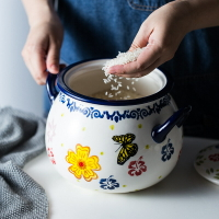 陶瓷廚房儲米罐米缸米桶帶蓋5斤裝 家用防潮防蟲密封儲物罐收納罐