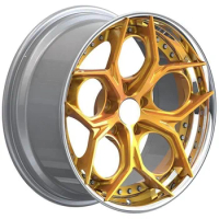 for High Quality Factory Special Aluminum Gloss Gold Rim 16/17/18/19/21/23 Inch 2 Piece 5X100 5X120 5X114.3 Passenger Car Wheels