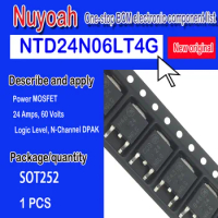 Brand-new original spot NTD24N06LT4G 24N6LG patch TO-252 MOS FET. Power MOSFET 24 A 60V Logic Level, N−Channel DPAK