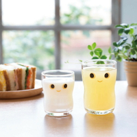 日本ADERIA NICO 大眼娃娃微笑玻璃杯 共2款 玻璃杯 果汁杯 水杯 Drinkeat 器皿工坊