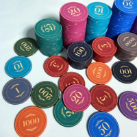 100pcs Ceramic Chips 43mm Texas Hold'em Poker Chip Set Casino Poker Chips Baccarat Entertainment Coin Round Chips