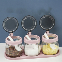 玻璃調料瓶胡椒鹽粉撒料瓶廚房家用調料盒套裝調味瓶燒烤調料罐子