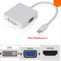 「家と生活」Mini DP轉VGA/HDMI/DVI 3in1訊號轉接器[W-065]