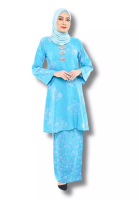 UMMIRIAZ Kurung Pahang Batik Cendana In Turquoise Blue