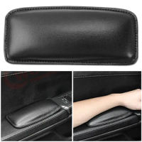 Flip Fur Knee Support Pillow PU Leather Car Knee Pad Cushion Neck Pillow Elastic Cushion Memory Foam Auto Styling Accessories