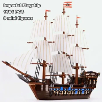 1664 PCS Pirates Imperial Flagship Model Ship Building Blocks Bricks Kids Birthday Christmas Toys Gifts Compatible 10210 22001