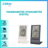 Thermometer Hygrometer Digital Ruangan Jam Meja Mini Weather Station Baterai Dudukan Layar Lcd Monit