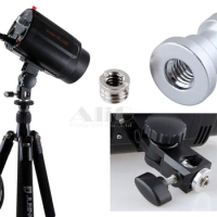 Universal 1/4 and 3/8 Screw to Flash Light Stand Metal Adapter for Tripod Monopod Mount Photo Studio Accessories