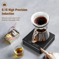 USB Charging Digital Timer Drip Coffee Scale High Precision Electronic Balance Household Kitchen Scales 3KG/0.1g
