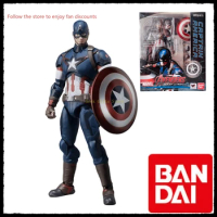In Stock Bandai MARVEL S.H.Figuarts SHF Avengers:Age of Ultron Captain America Anime Action Figures Toys Collection Gifts
