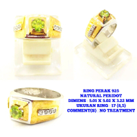 RING PERAK HANDMADE NATURAL PERIDOT 925