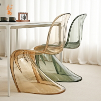 北歐亞克力透明椅子潘通潘東椅設計師餐椅簡約餐桌椅休閑凳子