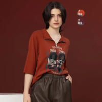 【I’Care 依卡】現貨-NEW YORK 美式翻領T恤 - 2色（F）｜女休閒上衣 短袖T恤(507-13401)