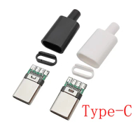 5Pcs TYPE C USB 3.1 24 Pin Male Plug Welding Connector Adapter with Housing Type-C Charging Plugs Data Cable Accessories Repair