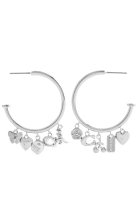 Coach Butterfly And Rexy Charm Hoop Earrings - Silver CCU68