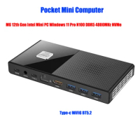 M6 Mini PC 12th Gen Intel N100 Windows 11 Pro DDR5 2933MHz NVMe SSD Pocket Computer HDMI2.0 4K@60Hz WiFi 6 BT5.2 Office Game PC