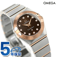 OMEGA Omega 歐米茄 瑞士頂級腕 女錶 女用 手錶 品牌 星座 ブラッシュ ローマ数字 鑽石 黑 粉紅金コンビ 123.20.24.60.63.001 新品 時計