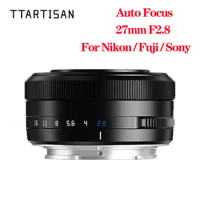 TTArtisan 27mm F2.8 Professional Photography Camera Lens Auto Focus Titanium Black Lens for Nikon Z For Fuji XF for Sony E-mount