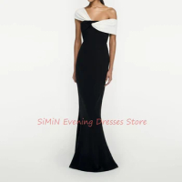 Simin Saudi One-shoulder Grace Ruffle Mermaid Satin Simple Sleeveless Floor-Length Arab Evening Party dresses for women 2024