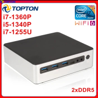 Intel 13th Gen Portable Mini PC i7 1360P i5 1340P Pocket PC 2xDDR5 4800MHz 2*NVMe Windows 11 Gaming PC Computer 2 LAN HTPC WiFi6