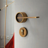 Light Luxury Magnetic Suction Door Lock Silent Split Door Handle Lockset Nordic Bedroom Wooden Door Locks Household Hardware