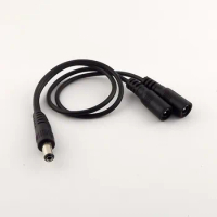 1pcs 5.5mm x 2.1mm DC Power Splitter Cable Cord 1 Male to 2 Female Port Pigtals 12V 32cm