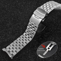 Solid Stainless Steel Band for Seiko SKX009 SKX007 SKX173 SKX175 Strap Curved End Bracelet Replacement Watchband 18mm 20mm 22mm