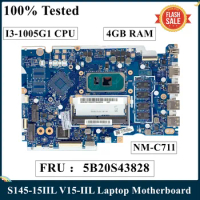 LSC Refurbished For Lenovo Ideapad S145-15IIL V15-IIL Laptop Motherboard With I3-1005G1 CPU 4GB RAM NM-C711 5B20S43828 DDR4