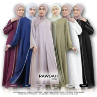 Disiko Abaya RAWDAH Gamis Dress Muslim Bahan Viscose Twill kombinasi Bordir Woman's Dress Premium