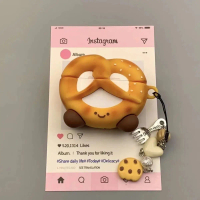 Ốp tai nghe Alkaline Water Knot Bread tương thích với AirPods 4/Pro (2), hỗ trợ Bluetooth không dây,