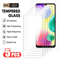 5Pcs Transparent Tempered Glass For Xiaomi Redmi 9A 9C 10A 10C Screen Protector Redmi Note 10T 9T 9 10 Pro Max Protective Film