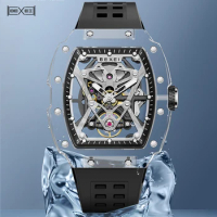BEXEI TR90 material Transparent Watch for Men Automatic Mechanical Wristwatches Skeleton Watches Luminous waterproof 9130