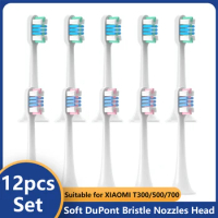 10pcs Replacement for XIAOMI T300/500/700 Brush Heads Onic Electric Toothbrush Soft Bristle Nozzles 