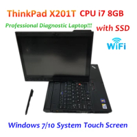 High quality For Lenovo ThinkPad X201T i7 CPU 8GB Ram Laptop with SSD for Alldata Vivid Workshop MB Star C4 C5 Diagnostic tools
