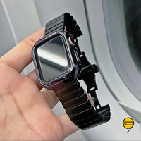 不褪色【錶帶+錶殼】 適用於 Apple Watch 9 錶帶 8 7 6 5 SE 蘋果金屬錶帶 49mm 45mm