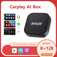 Binize CarPlay Ai Box Android 13 Wireless Android Auto &amp; CarPlay QCM6125 665 8GB+128GB FOTA Upgrade For VW Kia Fiat Ford Mazda