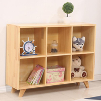 實木書櫃簡易置物架落地家用兒童書架學生書櫥簡約客廳收納櫃矮櫃