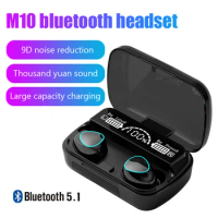M10 Wireless Bluetooth Headset 9D Noise Canceling Headphones Sports Earphones With Display Touch Control Earbuds for Huawei