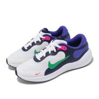 【NIKE 耐吉】慢跑鞋 Revolution 7 GS 大童 女鞋 白 紫 透氣 緩震 路跑 訓練 運動鞋(FB7689-101)